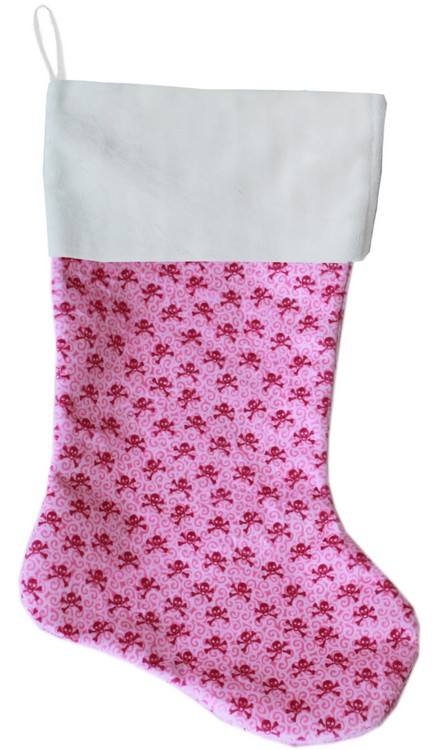 Light Pink Skulls Christmas Stocking